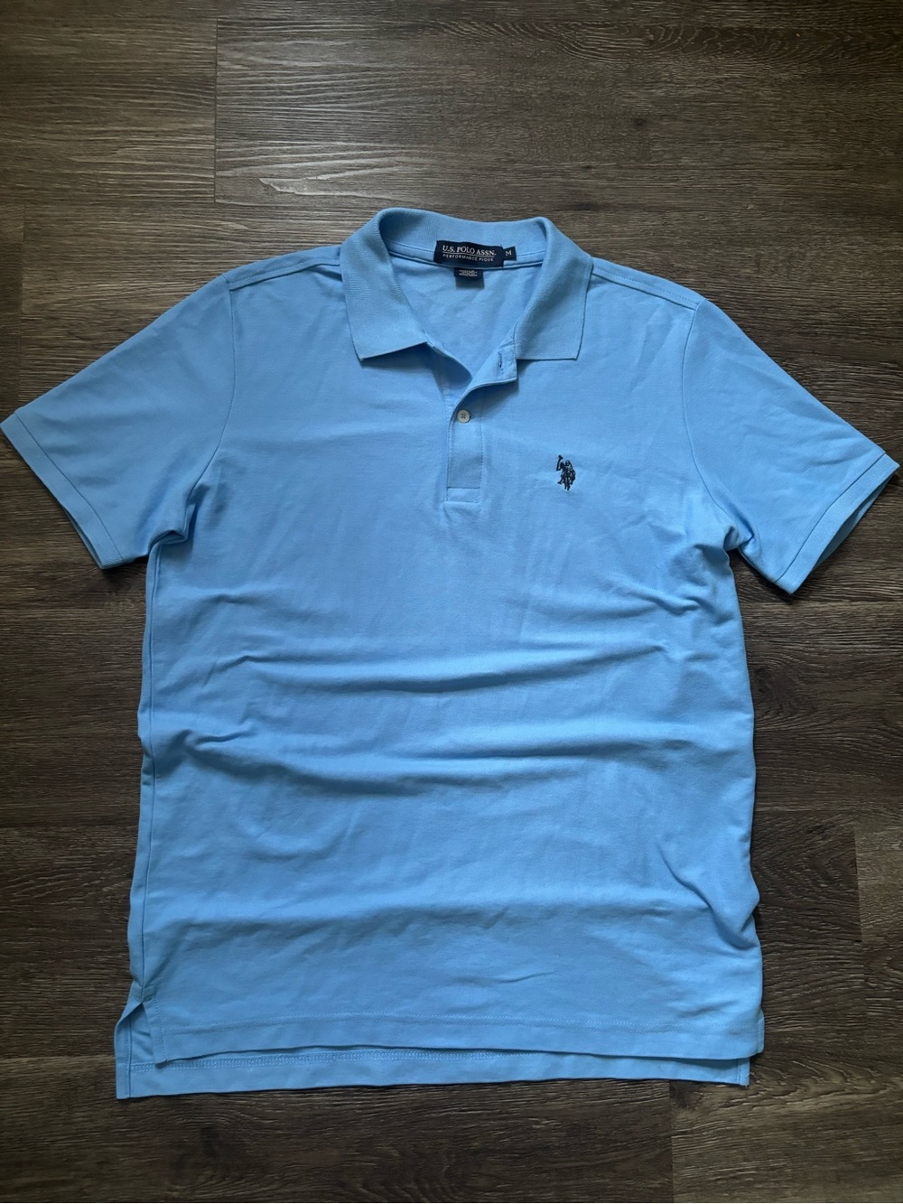 U.S. Polo Assn. Men's Sky Blue Polo Shirt with Navy Embroidered Logo